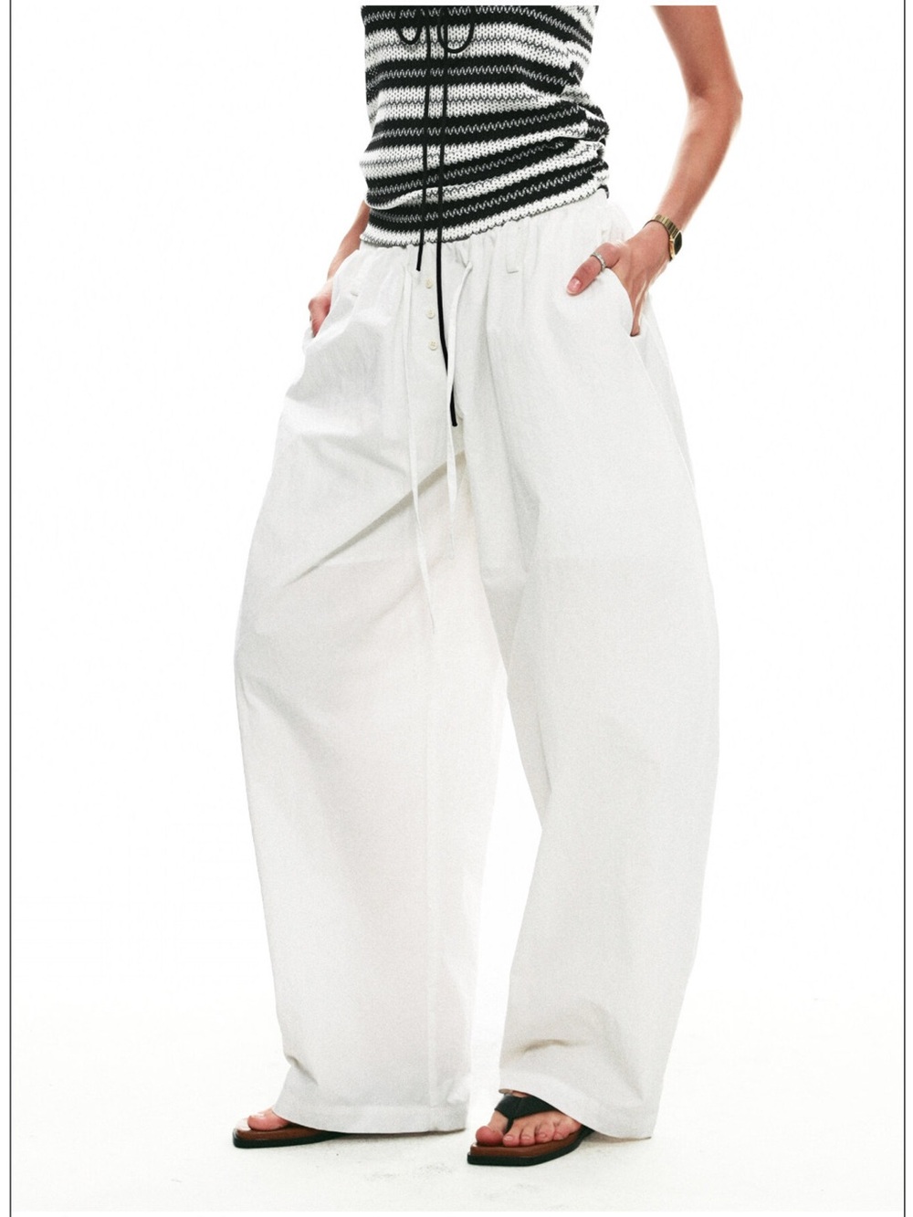 Drawstring Wide-Leg Pants - Picture 13 of 13